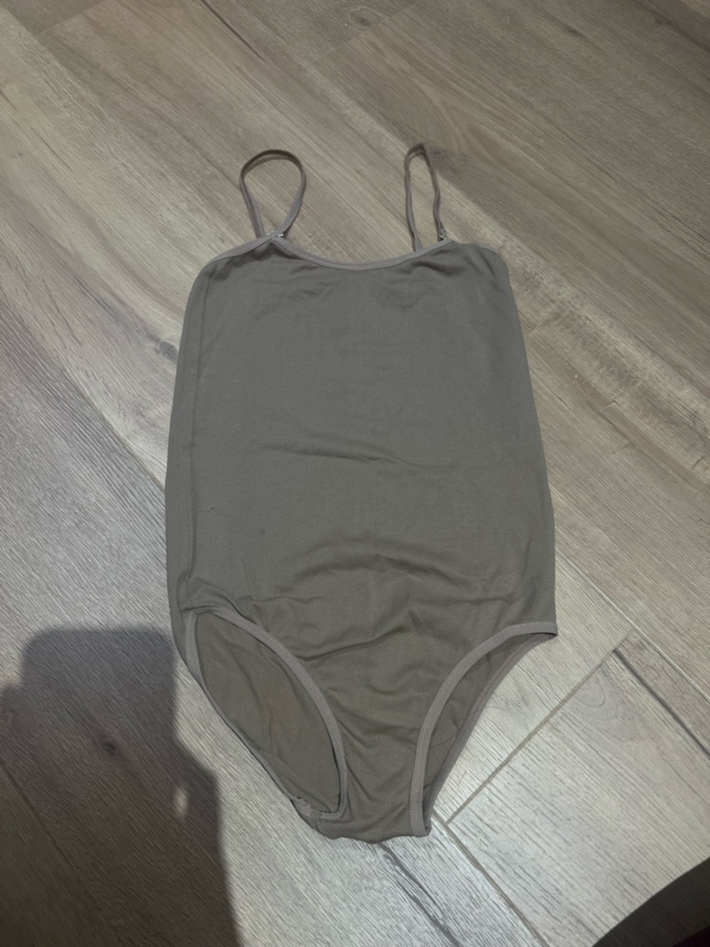 Girls' Brown Spaghetti Strap One-Piece dance suit